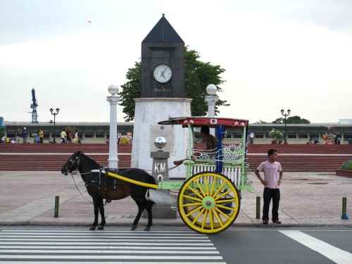 Kilometer Zero Marker And Centennial Clock